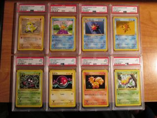 COMPLETE Pokemon PSA - 9 1st edition NON - HOLO Card BASE Set/102 First Shadowless 6