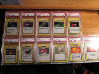 COMPLETE Pokemon PSA - 9 1st edition NON - HOLO Card BASE Set/102 First Shadowless 8