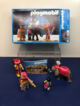 Playmobil 1991 Circus Tent Elephant Clowns Adorable 3797 W/ Box