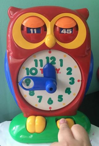 Tomy Owl Clock 1990 Educational Learning/time Homeschool Vintage