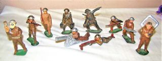 10 - - Vintage Manoil Barclay U.  S.  A.  - - Cast Lead - - Toy World War One Soldiers