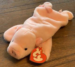 Ty Beanie Baby Squealer The Pig (4005) 3rd Gen Hang Tag 2nd Tush Pvc 1993