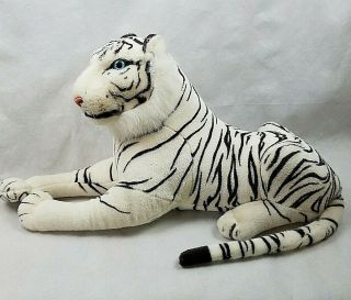 Kelly Toy Usa,  Inc.  Realistic White Tiger Stuffed Animal Large 39 " Paw - Tail Tip