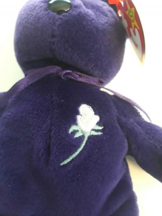 Princess Diana Ty Beanie Baby Purple Bear 1997 4