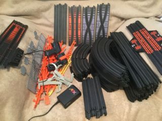 72 Pc,  Afx Aurora Tomy Slot Car Track High Performance Power Pack & Controllers