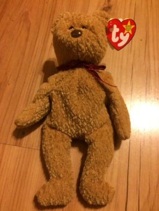 Ty Beanie baby Curly,  RARE,  1993 with tag errors.  Black eyes with brown nose. 8