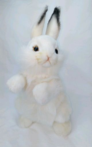 Hansa Portraits Of Nature White Rabbit Plush Stuffed Animal Handcrafted Bunny