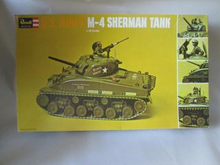 1971 Revell Authentic Model Kit 1/40 Us Army M - 4 Sherman Black Magic Tank H - 554
