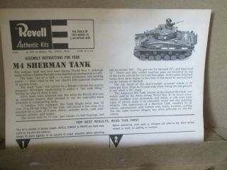 1971 Revell Authentic Model Kit 1/40 US Army M - 4 Sherman Black Magic Tank H - 554 8
