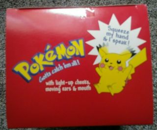Nintendo Pokemon I Choose You Pikachu Electronic Talking Plush 1998 Hasbro MIB 6