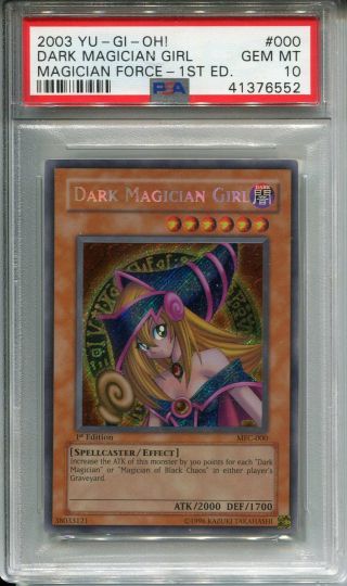 2003 Yu - Gi - Oh Mfc - 000 1st Edition Dark Magician Girl Psa 10 Gem Mt