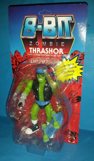 8 - Bit Zombie Thrashor Motu Sofubi Figure Moc Kaiju Paul Mvh Bemon Retro