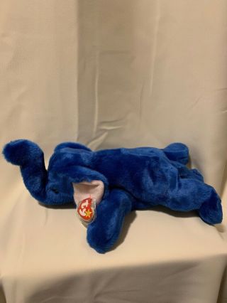 Ty Beanie Baby Buddy 1998 Very Rare Royal Blue Peanut The Elephant