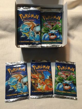 1999 Pokémon Base Set Booster Pack from green wing box factory 2