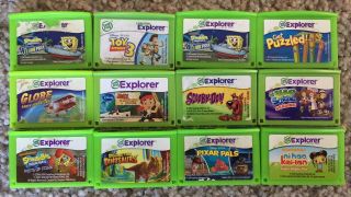 Leapfrog Leapster Explorer Game Cartridges 12 Pc Bundle With Carrying Case