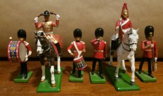 Rare 6 Pc W Britain Metal Toy Soldiers Military Band 1990 Plus Horses 1989