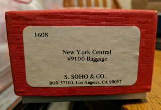 Ho Scale Soho 1608 York Central 9100 Series Baggage Car Brass Undecorated