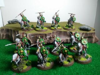 Lotr Rohan Royal Guard Mounted 12 Figs Nicely Painted