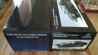 Mad Max 1 & 2 Ford Falcon V - 8 Interceptors 1:18 Scale Diecast Model By Autoart
