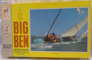 1968 Big Ben Milton Bradley Jigsaw Puzzle 8 Sea Breezes 1000pc 26 X 20 " 4962
