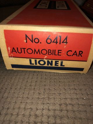 Postwar Lionel 6414 Evans Auto - Loader Car All Orig w/Nice OB & Scarce Sleeves 10