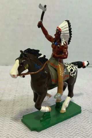 Ron Wall Miniatures - Civil War Mounted Sioux Warrior Chief With Axe