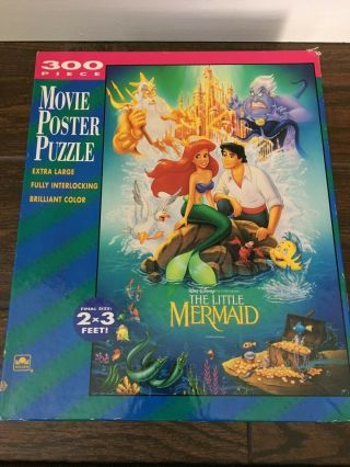 Disney The Little Mermaid 300 Piece Movie Poster Jigsaw Puzzle 2x3 Feet Golden