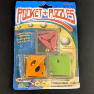 Pocket Puzzles Toy Game Set Of 3 In Package Brain Teaser Cube Small 90 