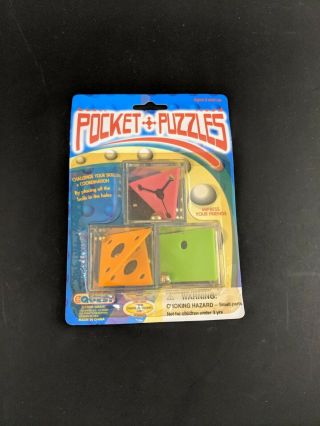 Pocket Puzzles Toy Game Set of 3 in Package Brain Teaser Cube Small 90 ' s Travel 2
