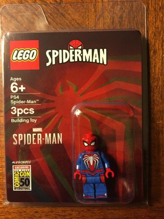 Exclusive Lego - 2019 Sdcc Comic Con Marvel Ps4 Spiderman Mini - Figure.