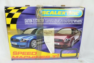 Scalextric 1:32 Speed Machines T1 Slot Car Race Set W/ 2 Audi Tt Cars W/ Box