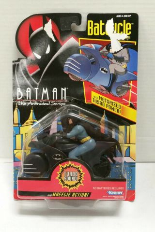 1992 Batman " The Animated Series " Batcycle W/motorized Turbo Power $29.  99