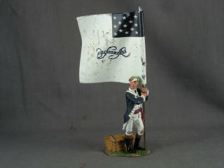 By King & Country Retired American Revolution Standard Bearer Rhode Isl Regiment