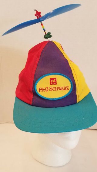 Fao Schwarz Multi - Colored Whimsical Interstellar Propeller Kids Hat Cap Medium