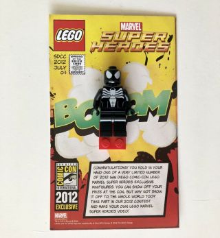Sdcc 2012 Black Suit Spider - Man Minifigure - Lego Package Rare - 2019