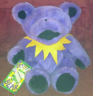 12 " Purple Grateful Dead Dancing Bear Plush Jointed Teddy 1990 Liquid Blue