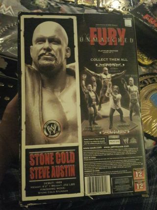 Unmatched Fury WWE WWF Stone Cold Steve Austin Statue Action Figure Platinum NIB 2