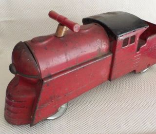Great Vintage 1930’s Marx Pressed Steel Ride - On 3000 Train Toy - 27 "