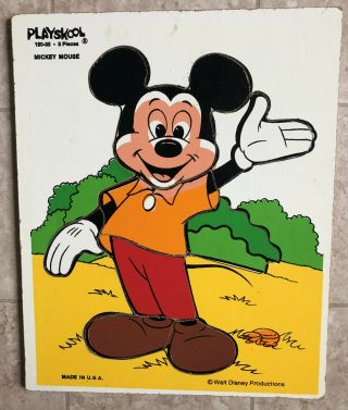Playskool Wooden 8 Piece Puzzle Mickey Mouse