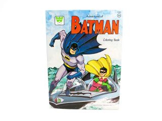Vintage Batman & Robin Coloring Comic Book No.  1023 Bat Boat Toy Whitman