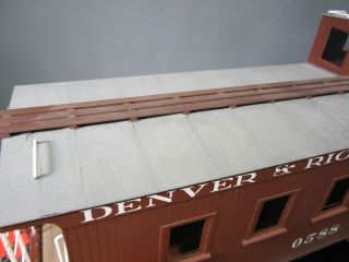 Accucraft D&RGW Brass Long Caboose Roof Textured Light Weathering 1:20.  3 Scale 8