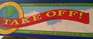 Take Off Game Geography - Laminated World Ed Map Home School Vgc One Owner