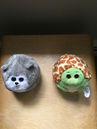 Ty Beanie Ballz Zoom The Turtle And Wolf