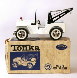 Vintage Tonka No 375 Jeep Wrecker Tow Truck 1964 Box