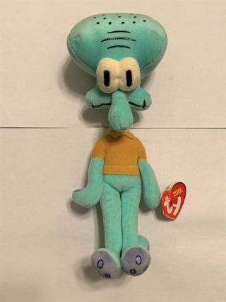 Squidward Tentacles Ty Beanie Baby 9 " Plush 2004 With Tags Spongebob
