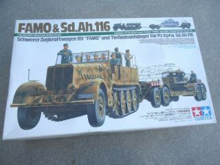 Tamiya Wwii German 18 Ton Half Track Famo & Tank Transporter 1/35 Model Kit