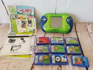 Leapfrog Leapster 2 Gaming Console Green With 9 Game Cartridges Bundle