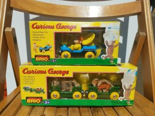 Brio Curious George Rocket Base 32912 Train Car Astronaut & Zoo Wagons 32915