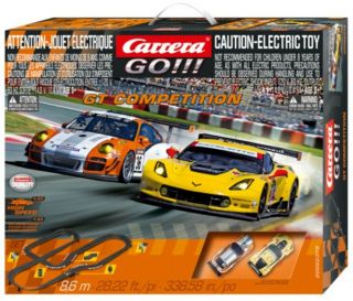 Carrera Go Gt Competition (28.  22 Ft) Porsche / Chevy Corvette 1/43 Slot Car Set