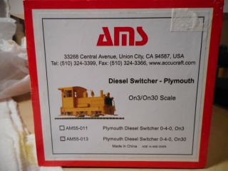 AMS - On30 Scale Plymouth Diesel Switcher 0 - 4 - 0 5
